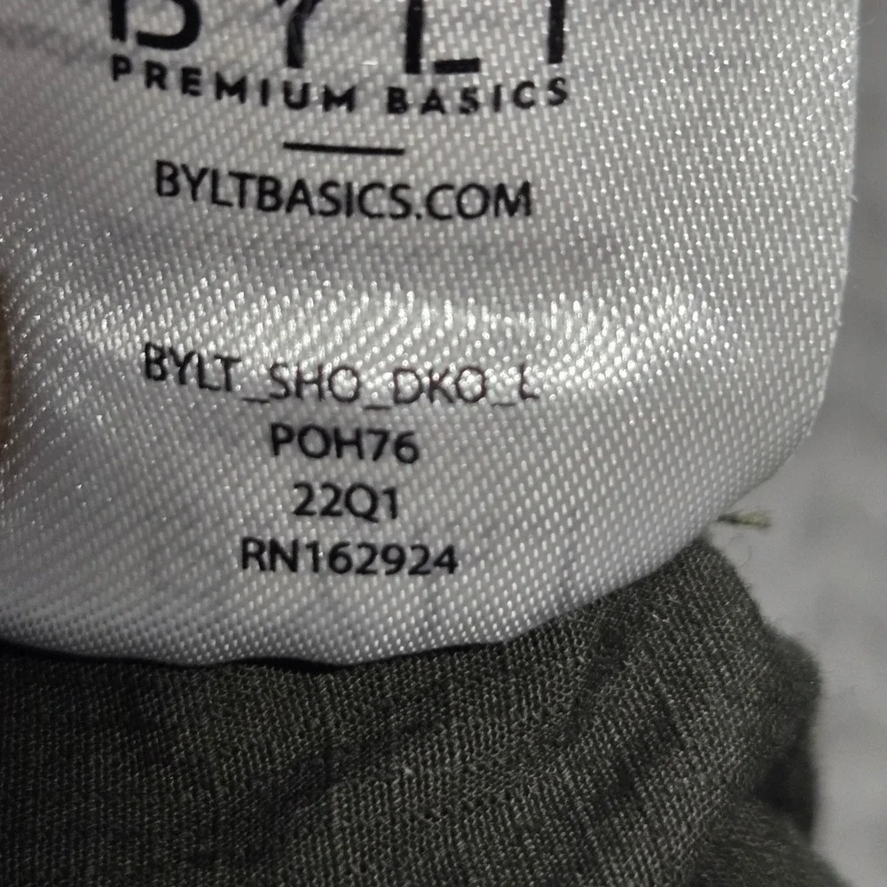 BYLT Premium Basics‎ Mens Cargo Shorts Olive Green Ripstop Stretch Size L 6in